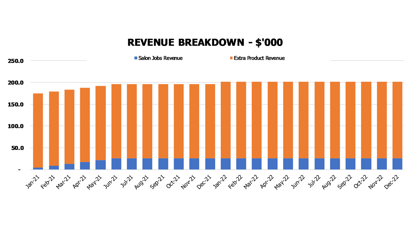 Eyelash Extension Salon Budget Excel Template Financial Charts Revenue Breakdown