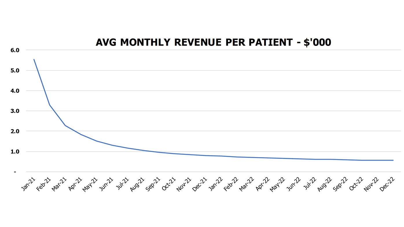 Drug Treatment Center Cash Flow Forecast Excel Template Operational Charts Average Monthly Revenue Per Patient